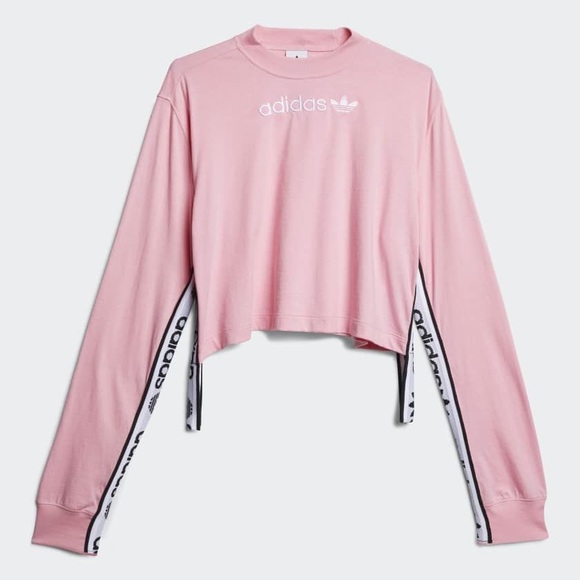adidas pink tape sweatshirt